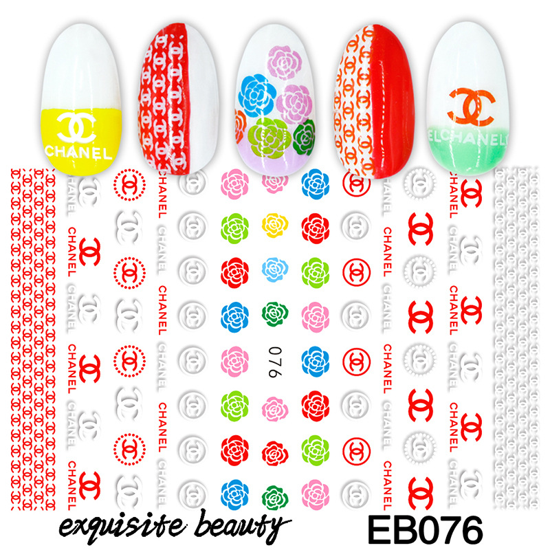 EB076 Chanel Brand Logo 3D Nail Art Sticker Buy Brand Logo 3D Nail